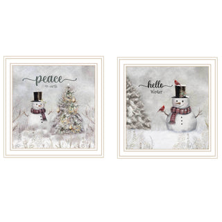 Trendy Decor 4U 2-Piece - Peace On Earth White Framed Wall Art by Robin-Lee Viera