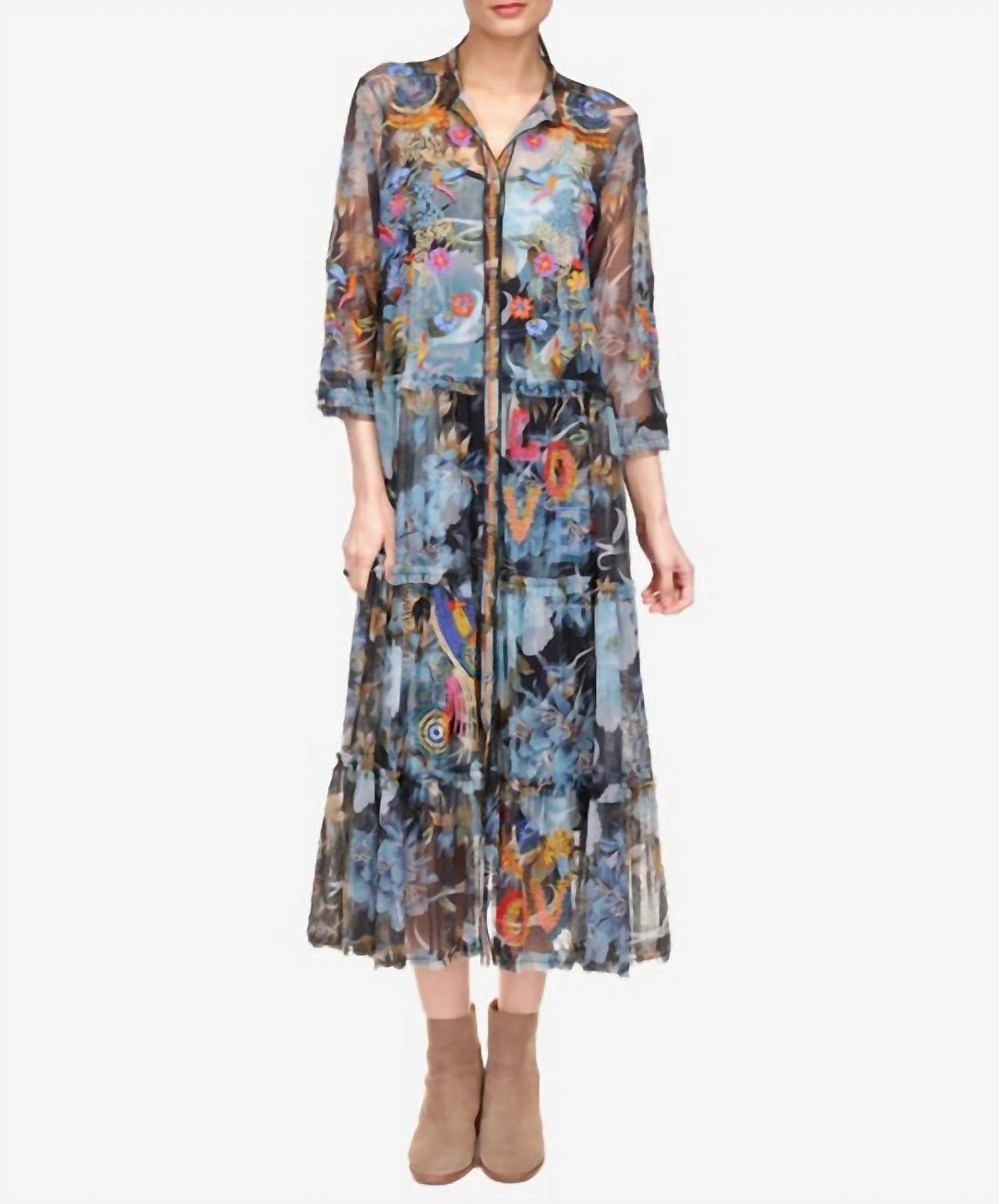Johnny Was - MAZZY RUFFLE TIERED DRESS (SLIP)