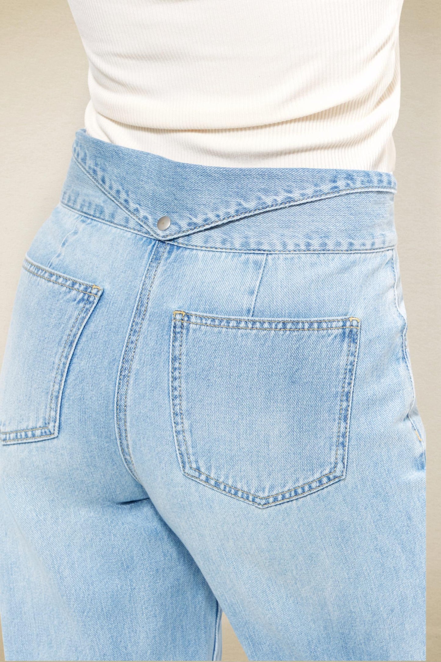 1822 Denim - Bleach Please Folded Waistband Jeans