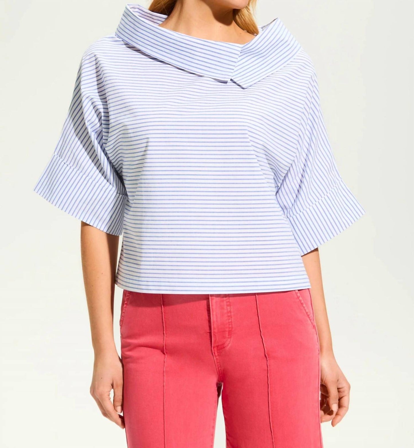 Fdj - Crossover Neck Popover Top