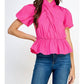 Strut & Bolt - Cross Neck Puff Sleeve Blouse