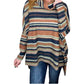 143 Story - Multi Striped Cowl Neck Top Long Sleeve