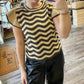 &Merci - Wave Striped Sweater Top