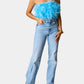 Buddylove - Fancy Strapless Feather Crop Top