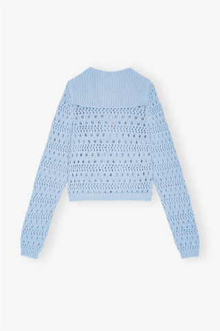 Ganni - Cotton Mix Tie String Cardigan