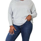 Double Take - Seam Detail Round Neck Top with Sheer Sleeves
