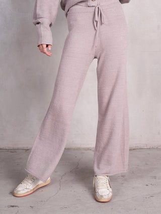 Labiz Fashion - V-neck Wide Cuff Knit Cardigan And Pants