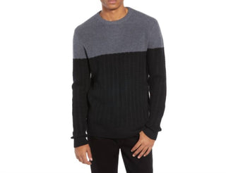 Nordstrom - Color Block Merino Wool Cable Knit Mens Sweater