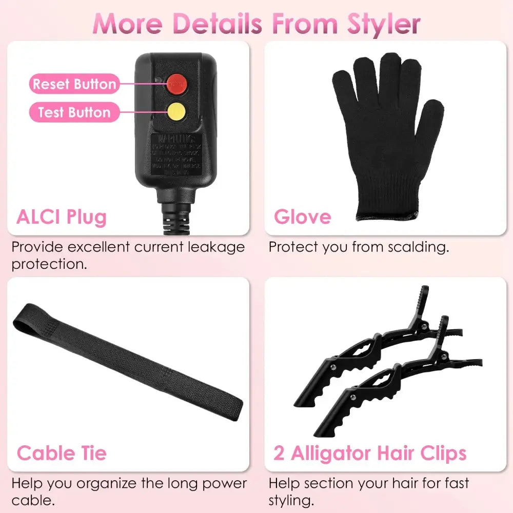 5-in-1 Black and Gold Ionic Hot Air Styler Set