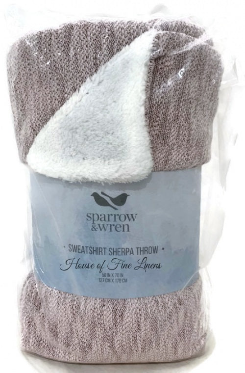 Manta de moletom Sherpa Sparrow &amp; Wren 127 cm x 182 cm Borgonha
