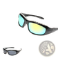 2 Pack Padded Motorcycle Riding Glasses with Uv400 Mirror Lenses