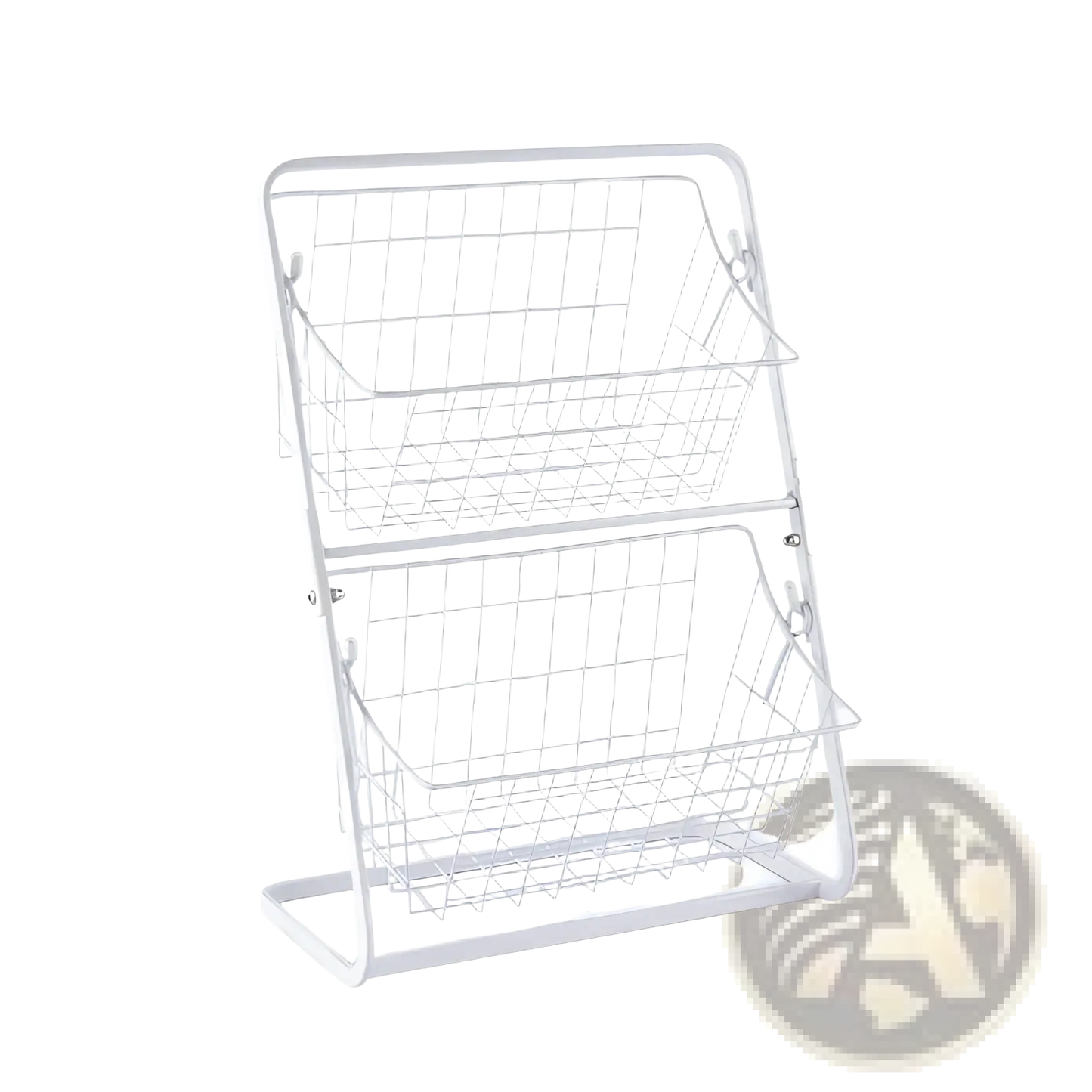 2 Tier Metal Wire Fruit Basket Kitchen Storage Rack