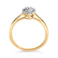 10K Yellow Gold 1/10 Cttw Diamond Heart and Halo Promise Ring