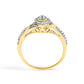 10K Yellow Gold 1/10 Cttw Diamond Swirl and Halo Promise Ring (I-J Color, I3 Clarity) - Size 7