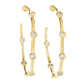 Brincos de argola com diamantes simulados Golden Odyssey for Brilliante