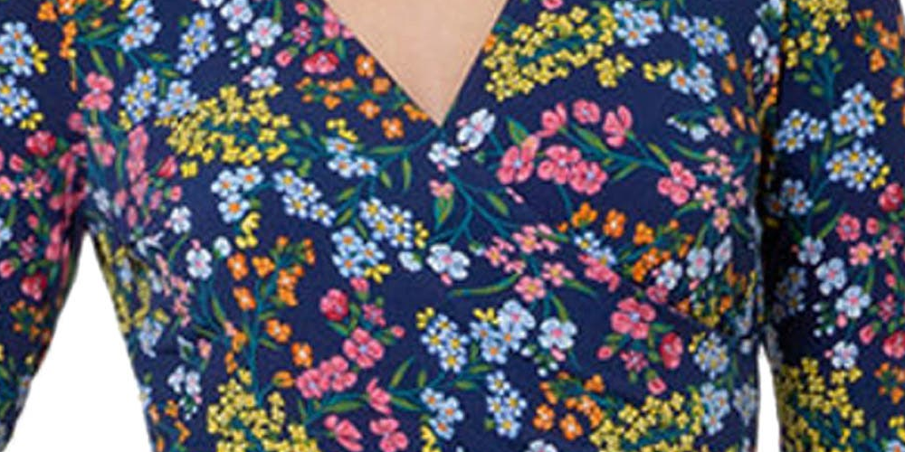 Vestido envelope falso de manga comprida perfeito para mulheres Leota, roxo, tamanho médio