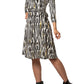Vestido envelope Leota Perfect em preto zebra, tamanho XL