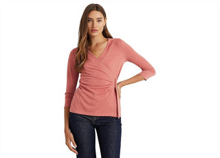 Blusa de malha elástica LAUREN Ralph Lauren sobrepeliz rosa