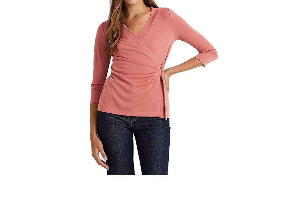 Blusa de malha elástica LAUREN Ralph Lauren sobrepeliz rosa