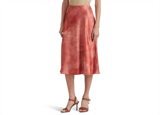 Saia de cetim com estampa tie-dye LAUREN Ralph Lauren vermelha tamanho 2