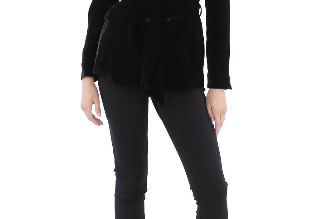 Blazer de veludo com cinto LAUREN Ralph Lauren, preto