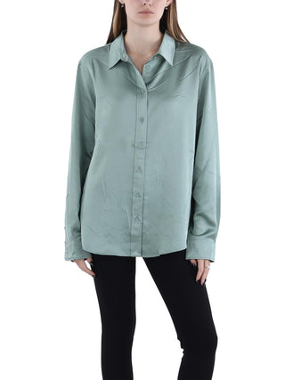 Camisa LAUREN Ralph Lauren Satin Charmeuse Verde Tamanho XL