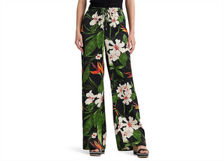 Calças largas LAUREN Ralph Lauren Floral Satin Charmeuse Multi