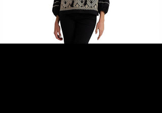 LAUREN Ralph Lauren Blusa de voile de algodão bordado Preto