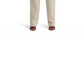 Calça reta plissada LAUREN Ralph Lauren em sarja mista de lã, cinza-claro