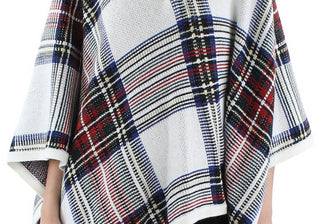 Poncho feminino Lauren Ralph Lauren xadrez em mistura de lã multicolorido