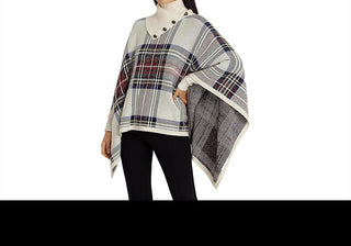 Poncho feminino Lauren Ralph Lauren xadrez em mistura de lã multicolorido