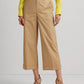 Calça curta feminina Lauren Ralph Lauren, plissada, de sarja de algodão, tamanho 16, Birch Tan