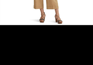 Calça curta feminina Lauren Ralph Lauren, plissada, de sarja de algodão, tamanho 16, Birch Tan