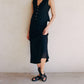A.Ren - Woven Elastic Waist Long Linen Skirt
