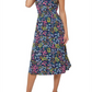Vestido sem mangas com estampa floral Samantha da Leota para mulheres, azul, tamanho X-S