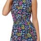 Vestido sem mangas com estampa floral Samantha da Leota para mulheres, azul, tamanho X-S