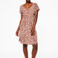 Vestido envelope falso Leota Sweetheart em Leo Coral Amêndoa, marrom