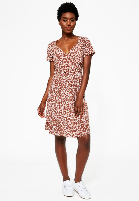 Vestido envelope falso Leota Sweetheart em Leo Coral Amêndoa, marrom