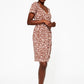 Vestido envelope falso Leota Sweetheart em Leo Coral Amêndoa, marrom