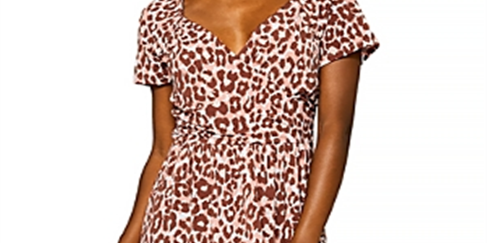Vestido envelope falso Leota Sweetheart em Leo Coral Amêndoa, marrom