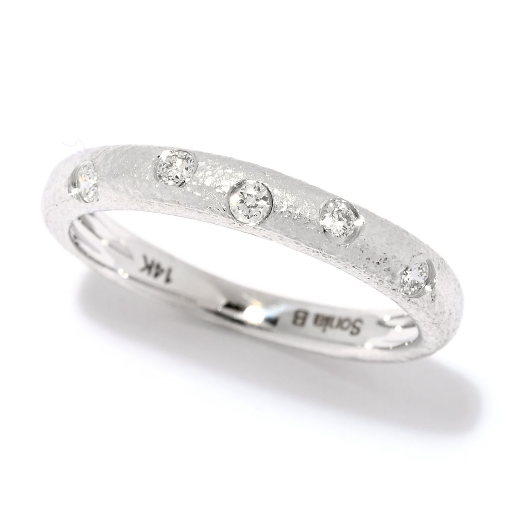 Sonia Bitton Galerie de Bijoux Anel de diamante em ouro 14K 0,12 quilates