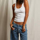 Perfectwhitetee - Mia Fine Variegated Rib Tank