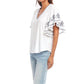 Karen Kane - Embroidered Flutter Sleeve Top