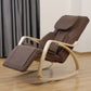 Comfortable Relax Rocking Chair With Full Massage Function Cotton Fabric Air Pressure - Brown