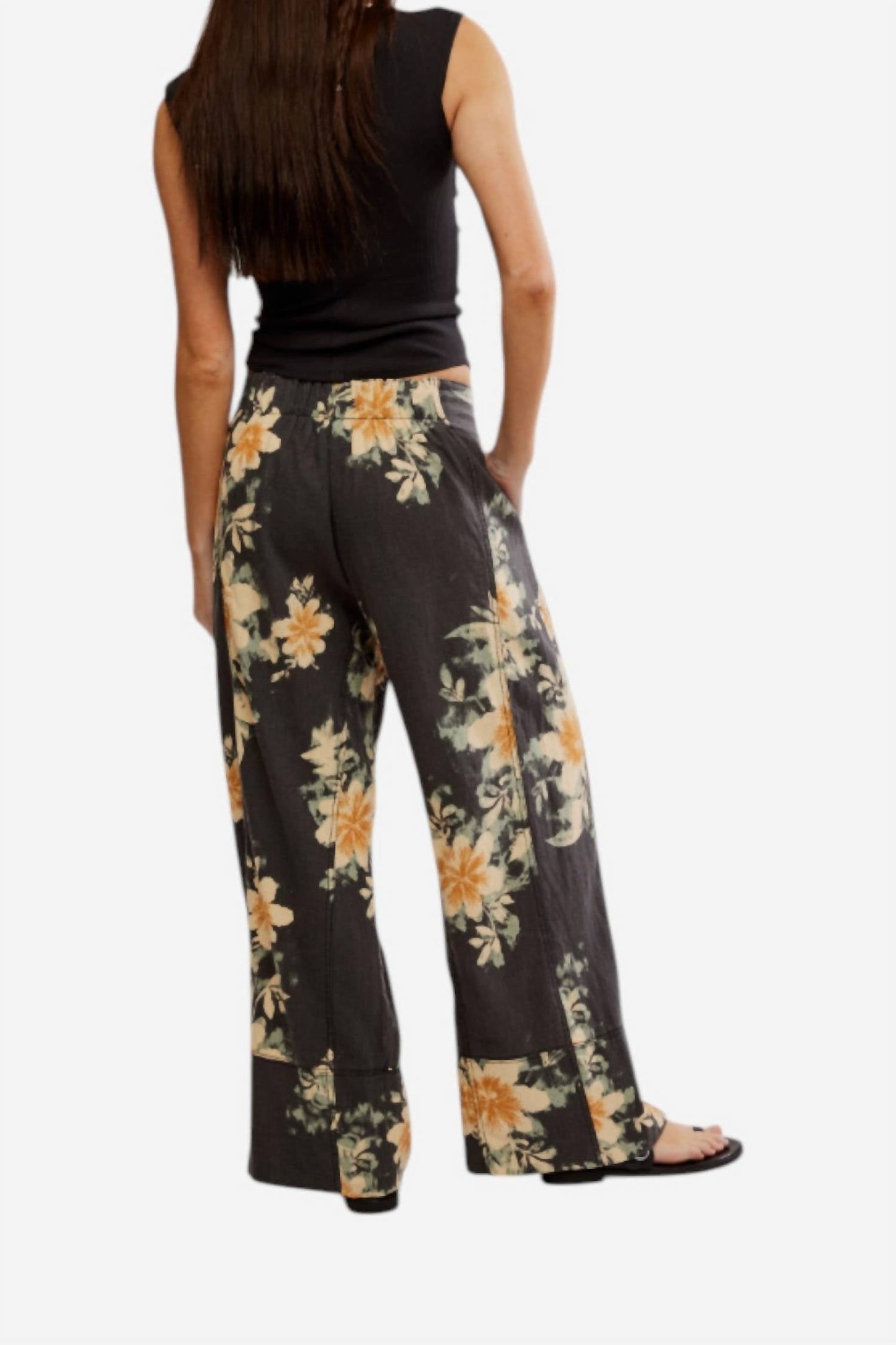 Free People - Days End Printed Linen Pull On Pants