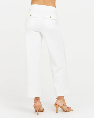 Spanx - CALÇA CROPPED DE PERNA LARGA DE SALGA ELÁSTICA