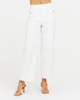 Spanx - CALÇA CROPPED DE PERNA LARGA DE SALGA ELÁSTICA