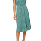 Vestido estampado Amiya Geo da Leota para mulheres, verde, tamanho médio