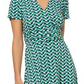 Vestido estampado Amiya Geo da Leota para mulheres, verde, tamanho médio