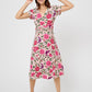Vestido envelope midi perfeito Amiya da Leota para mulheres, rosa